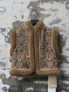 INTO THE EAST 25 Autumn/Winter Sheepskin and Tussah Silk Printed Vest ITE-E1DGAW012GR21VE-LV Green